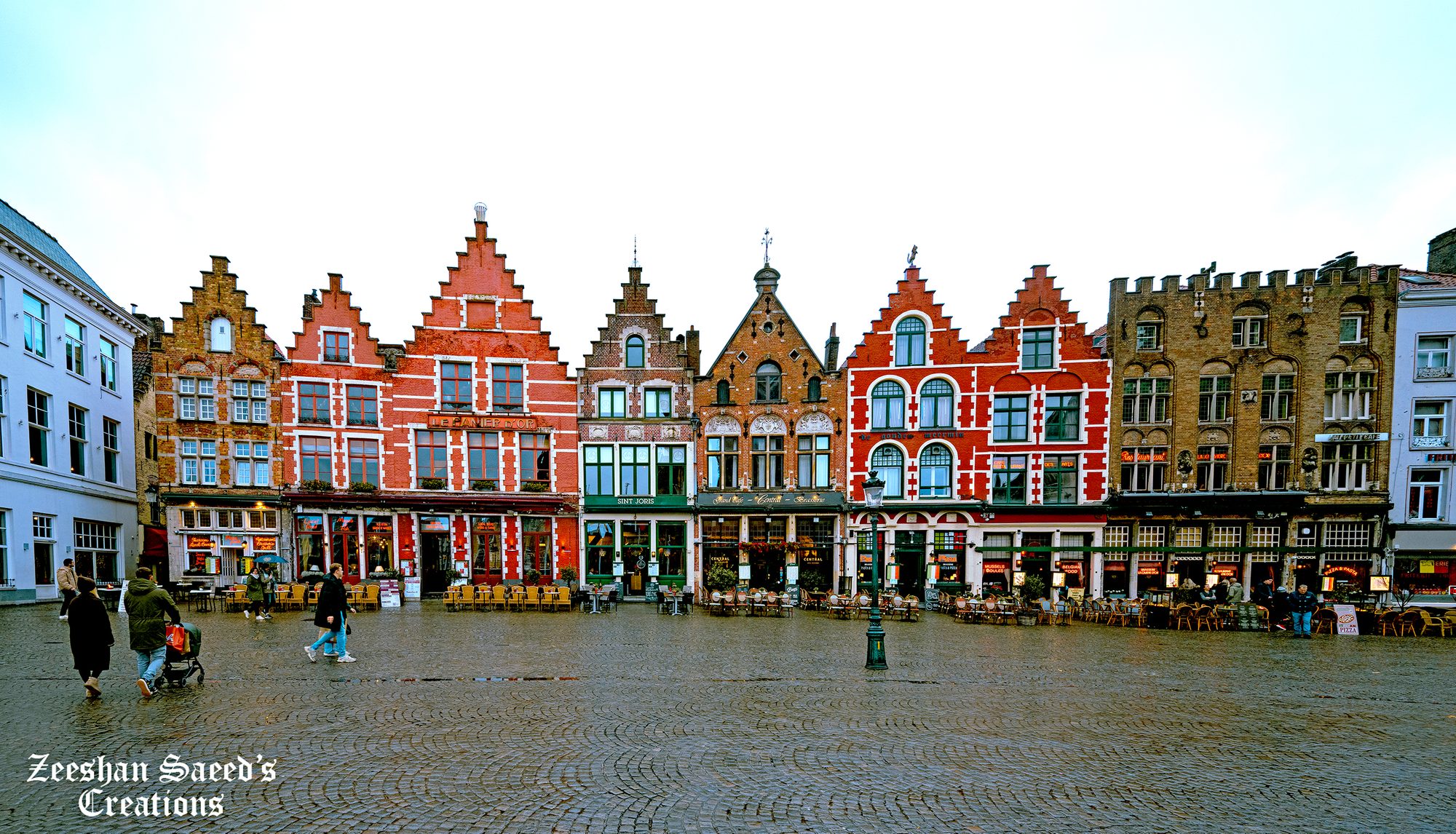 Stepped-gable houses on Market Square, Bruges