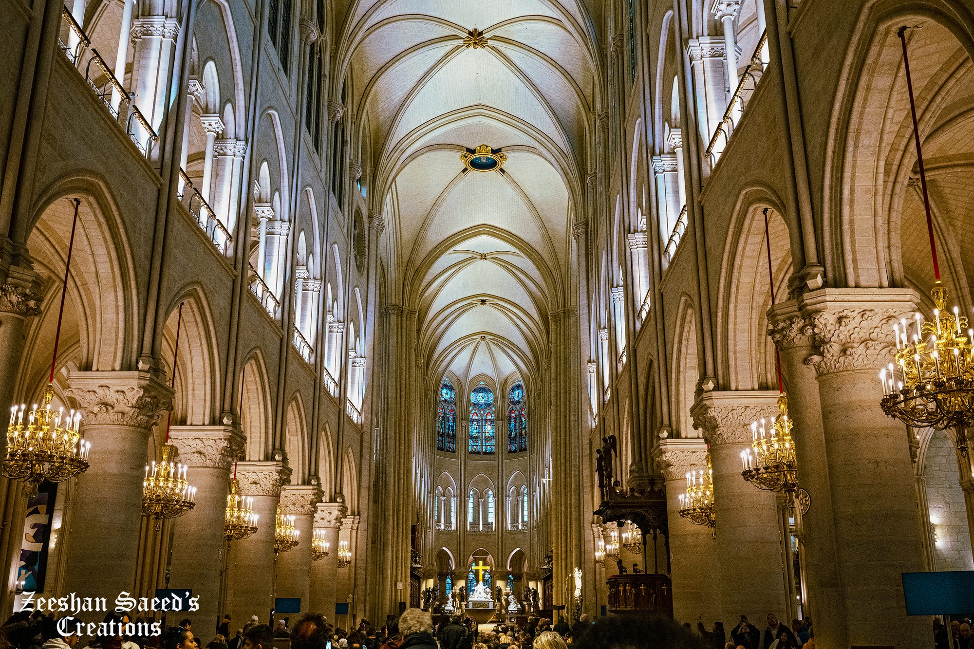 Inside Notre-Dame Cathedral of Paris