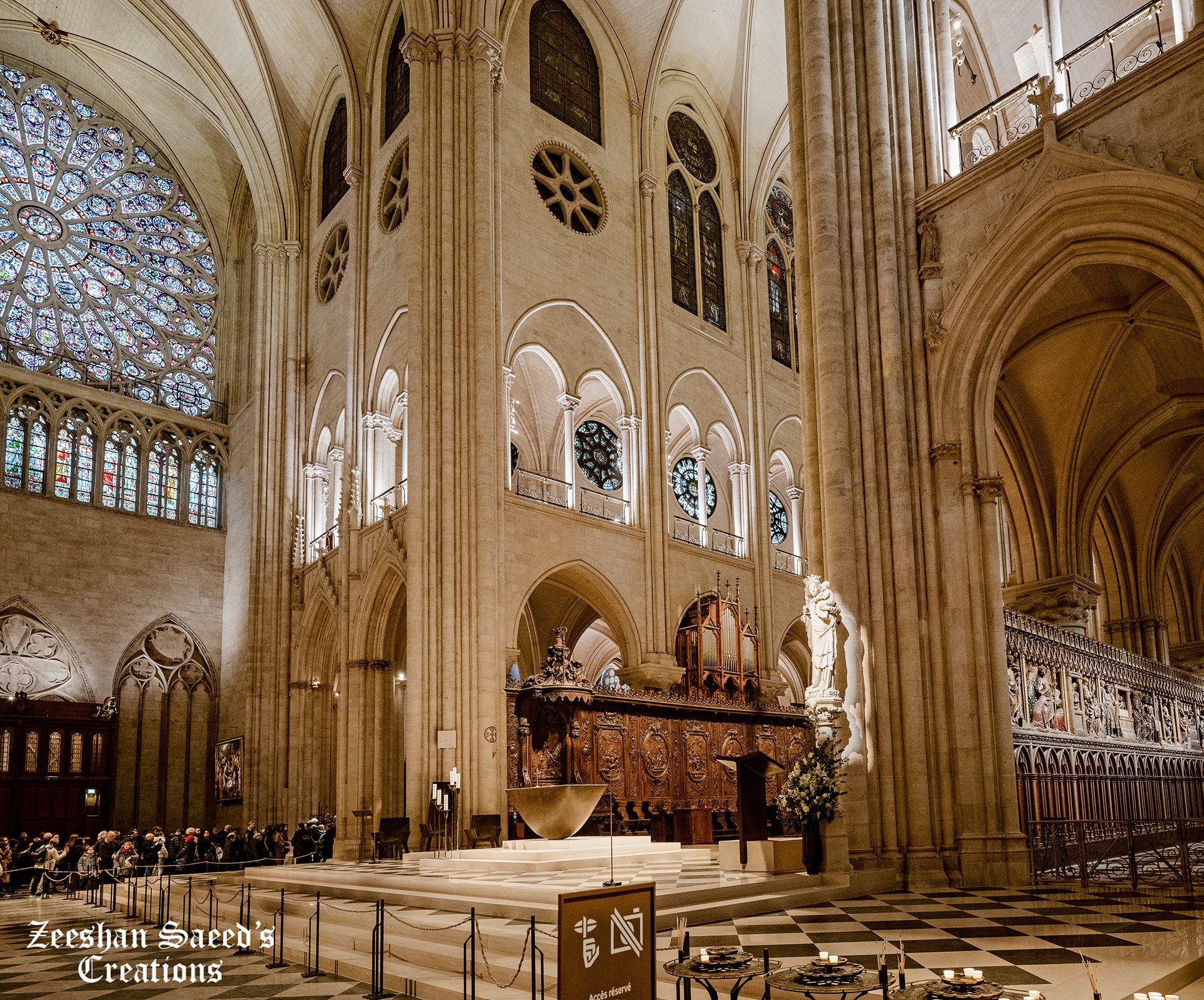 Inside Notre-Dame Cathedral of Paris