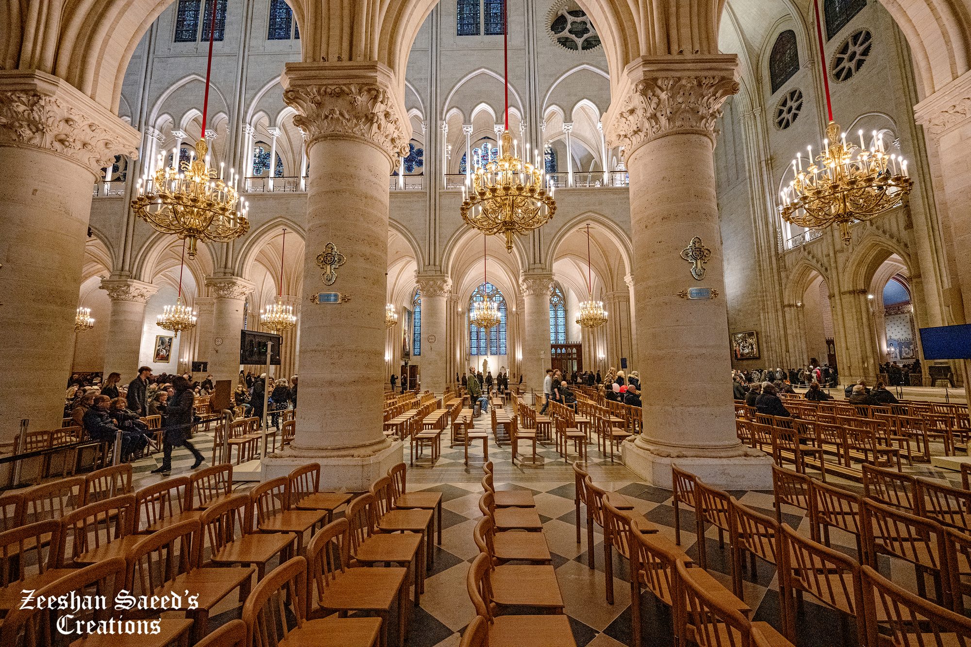 Inside Notre-Dame Cathedral of Paris