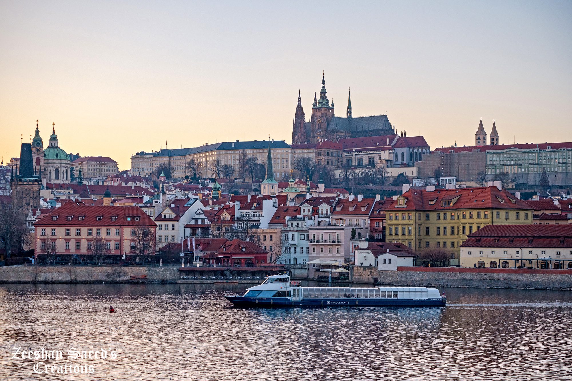 Rooftops of the Lesser Town (Mala Strana) looking toward the Prague Castle