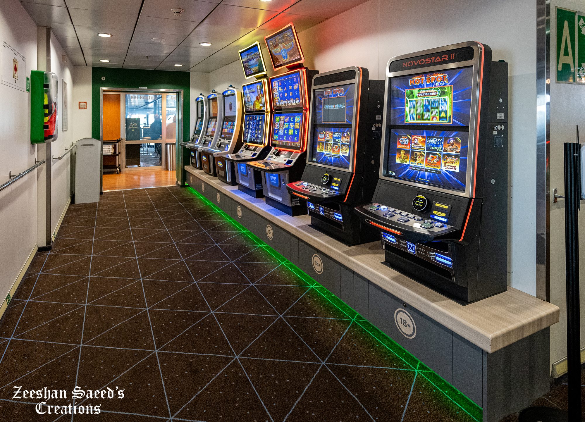Slot machines aboard the ferry from Helsinki