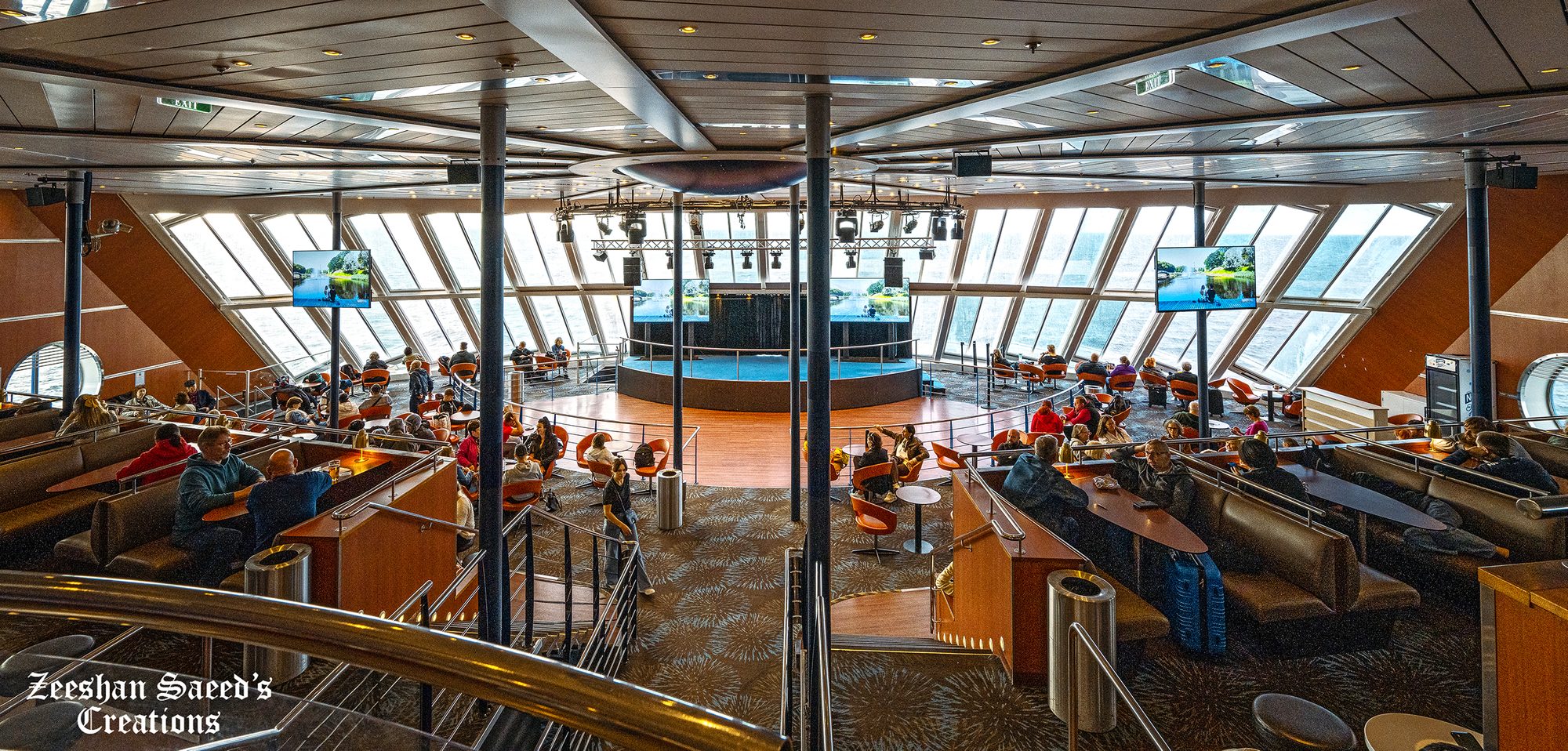 Lounge deck on the ferry across the Gulf of Finland
