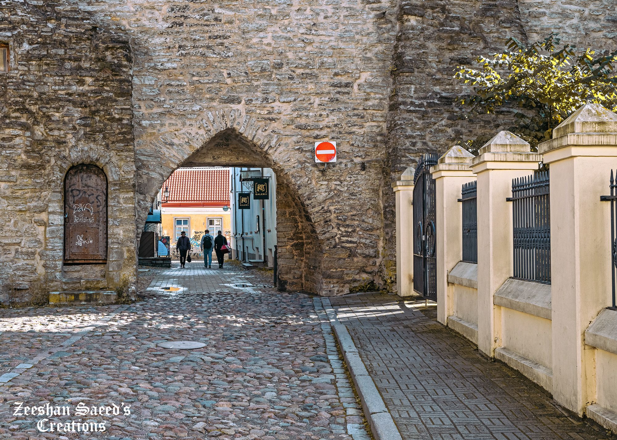 Stone archway through the medieval town wall