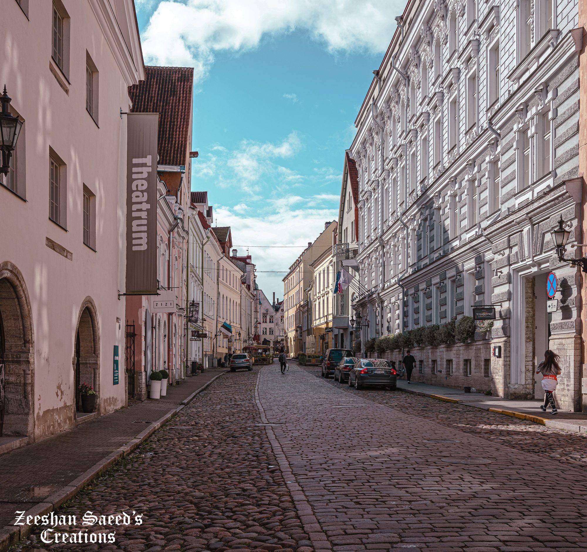 Pastel facades on an Old Town street