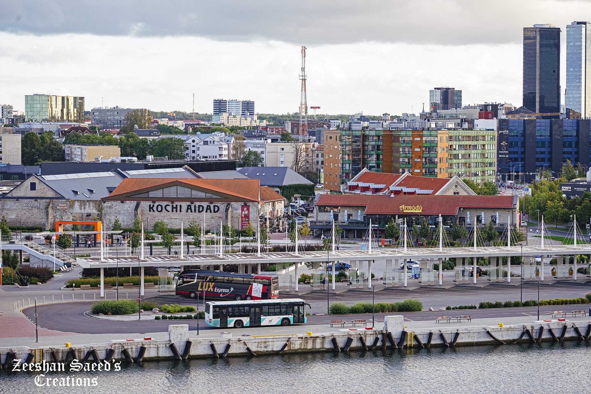 Kochi Aidad and the port, from the ferry