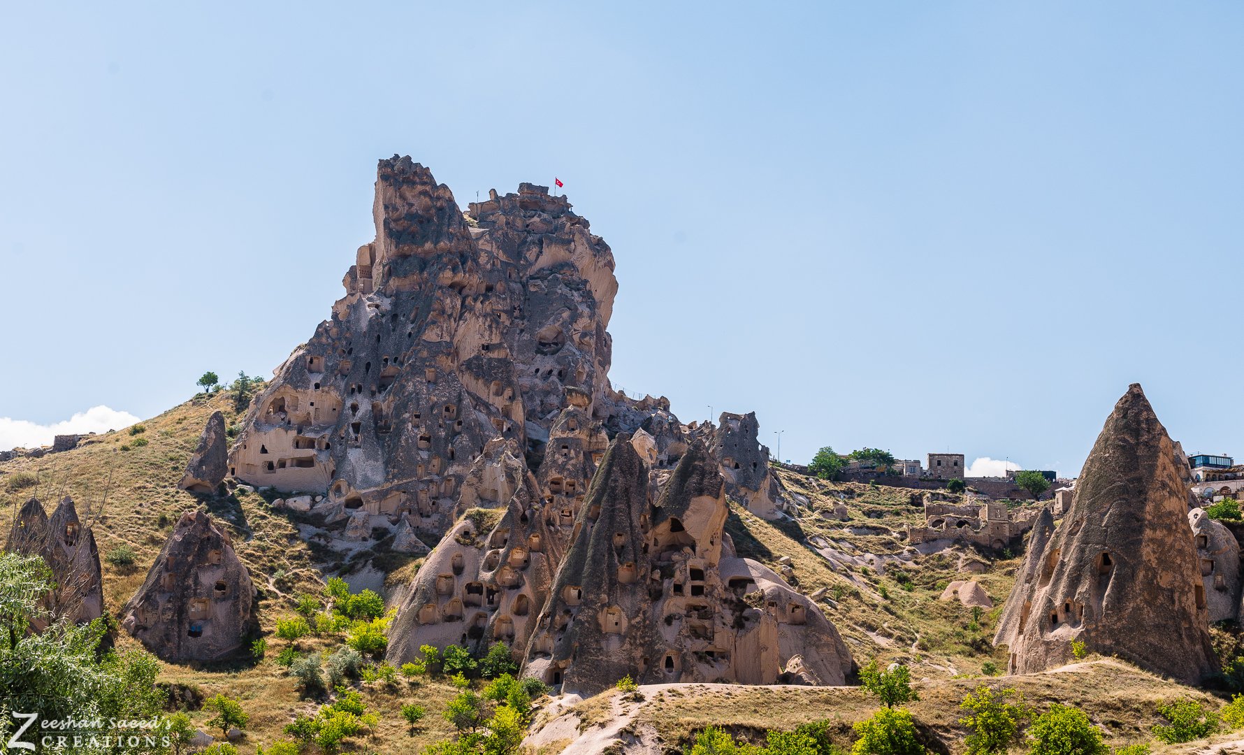 Rock-cut dwellings in Cappadocia's fairy chimneys