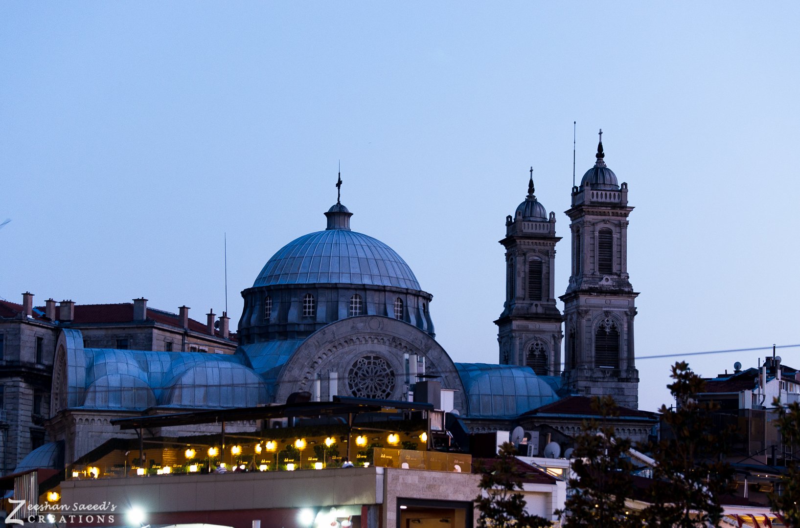 Hagia Triada Church at Taksim, at dusk